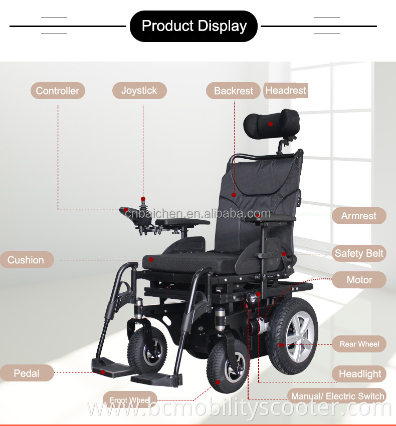 Heavy Duty Off Road Durable Strong Powerful Folding Electric Conversion Kit Manual Wheelchair